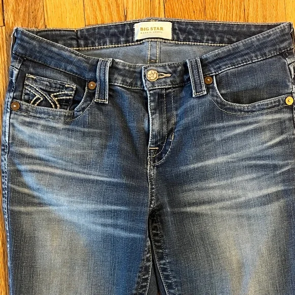 Big Star Women's Dark Blue Skinny Jeans with Embroidered Back Pocket- size 28 - Picture 5 of 13